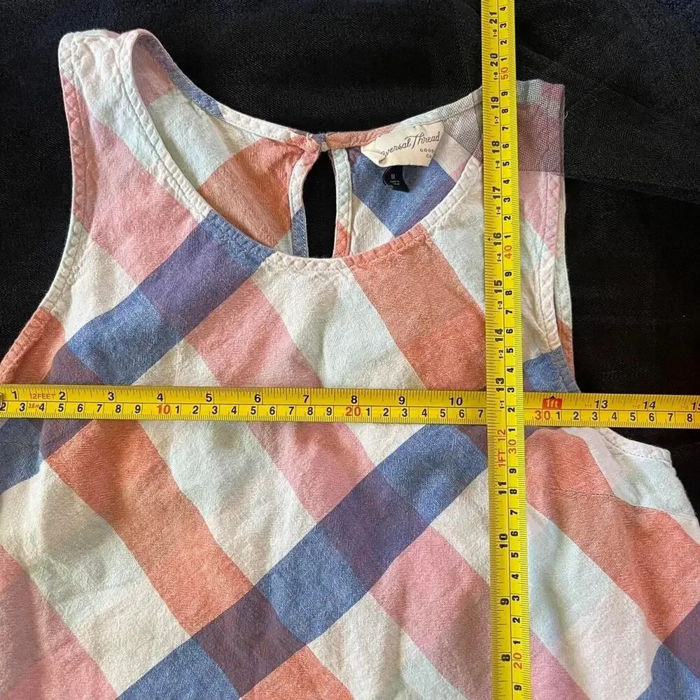 Universal Thread Multicolor Plaid Keyhole Tank - Picture 3 of 3